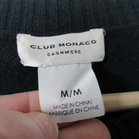 Club Monaco Womens Cashmere 100% M Dark Green Zip Sweater Top Luxury 206 - Picture 3 of 10